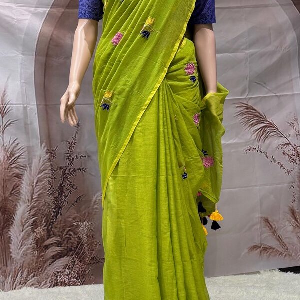 Mulmul Cotton Saree with Blouse